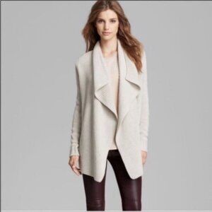 Vince Tan Wool & Yak Blend waterfall Open Cardigan Small